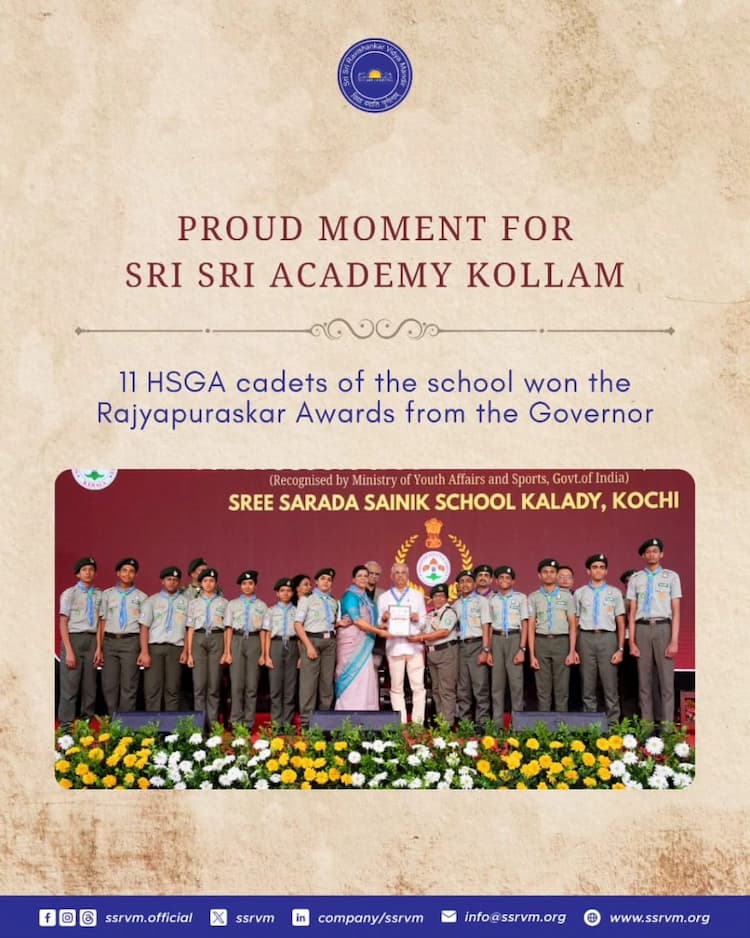 Proud Moment for Sri Sri Academy, Kollam