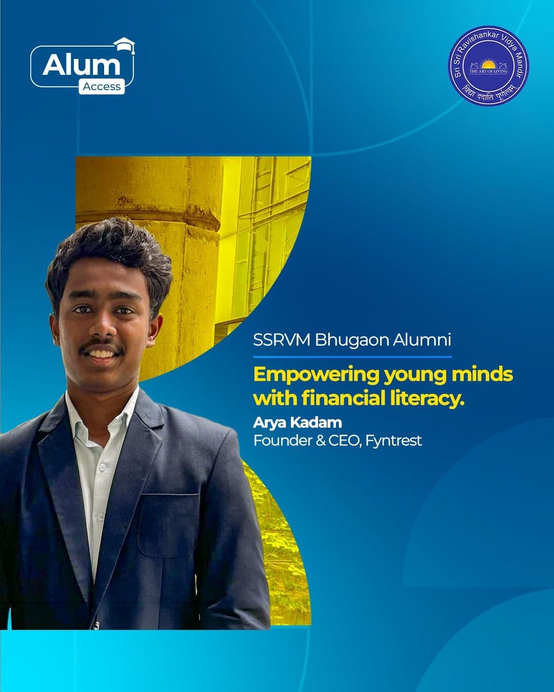 Arya Kadam- Alumni of SSRVM Bhugaon